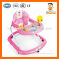 pink 801B simple plastic baby walker wholesale supplier with single music 7 small black wheels